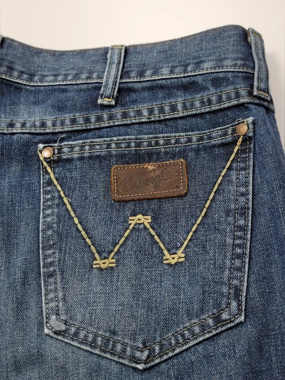 Wrangler Retro Jeans Mens 36X32 Relaxed Boot Western Cowboy Blue Denim Dark
